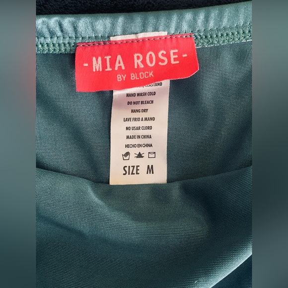 Moa Rose teal/aqua color metallic slip dress - Picture 4 of 4